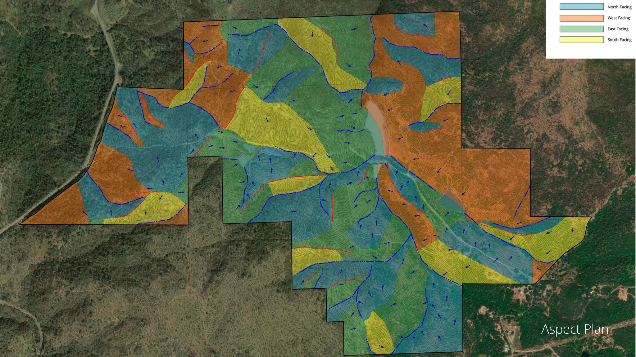 Whisper Ridge landscape aspect analysis across the development lands