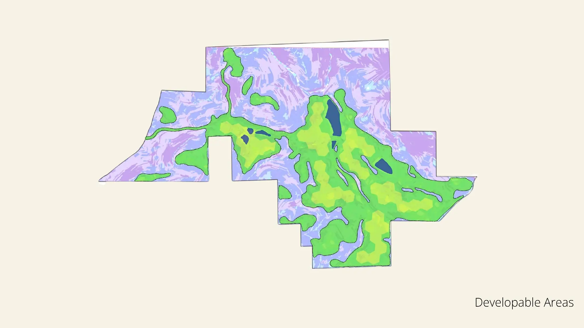 Whisper Ridge developable-areas analysis